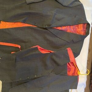 Gray Suit with Orange Lining